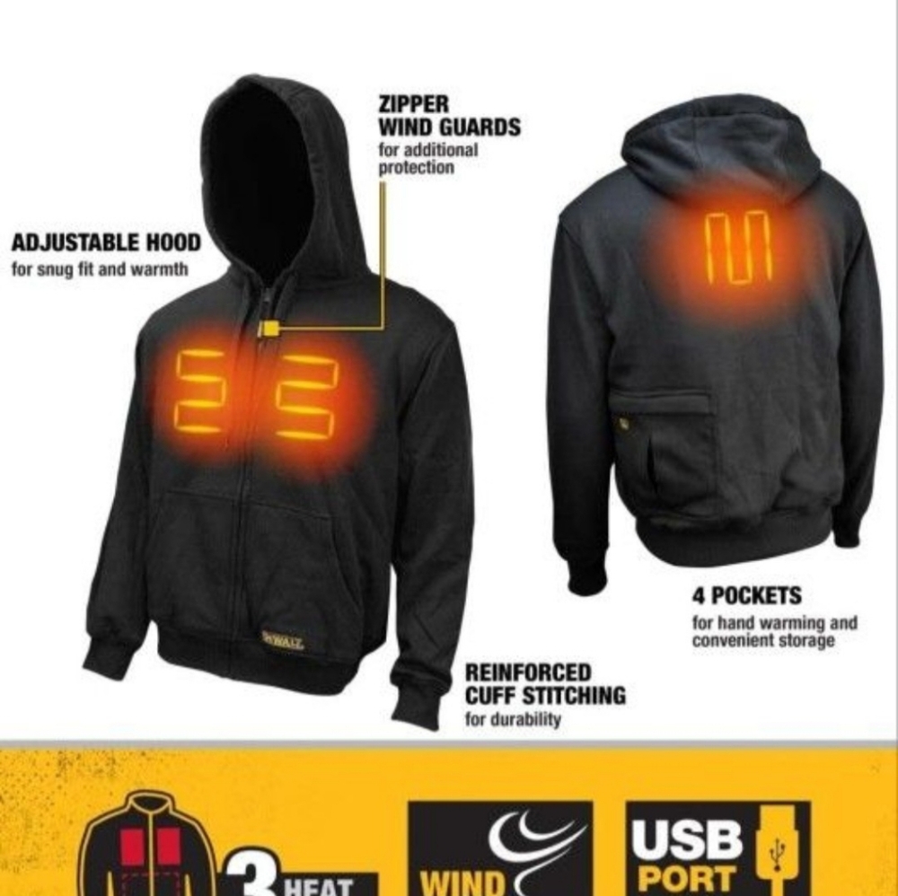 Dewalt heated hoodie size 2xl